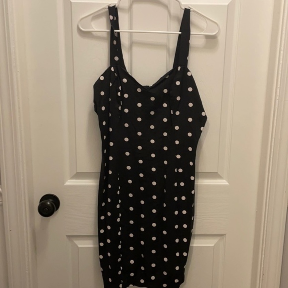 Black and White Polka Dot Dress MEDIUM